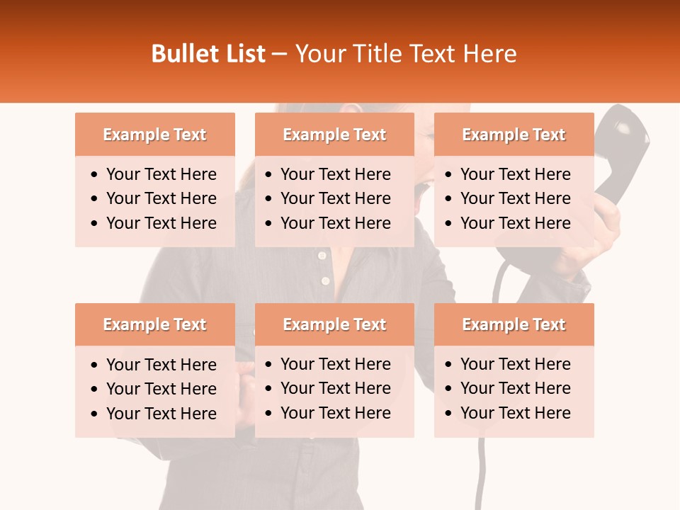 A Woman Holding A Telephone Up To Her Ear PowerPoint Template