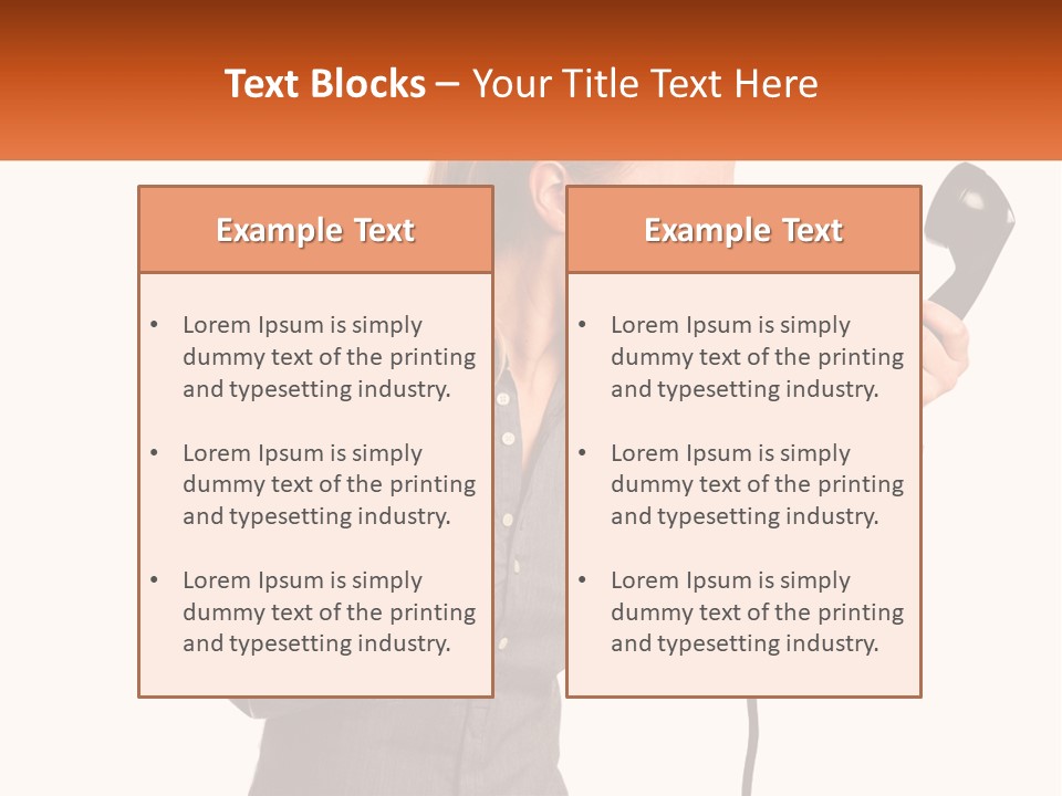 A Woman Holding A Telephone Up To Her Ear PowerPoint Template