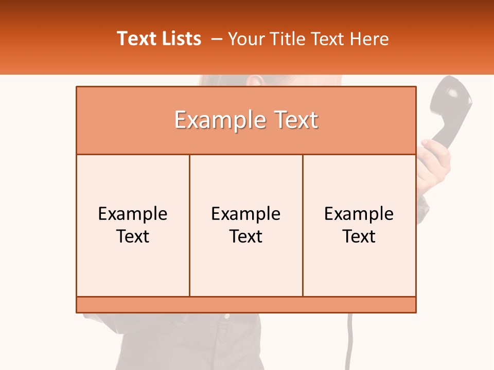 A Woman Holding A Telephone Up To Her Ear PowerPoint Template