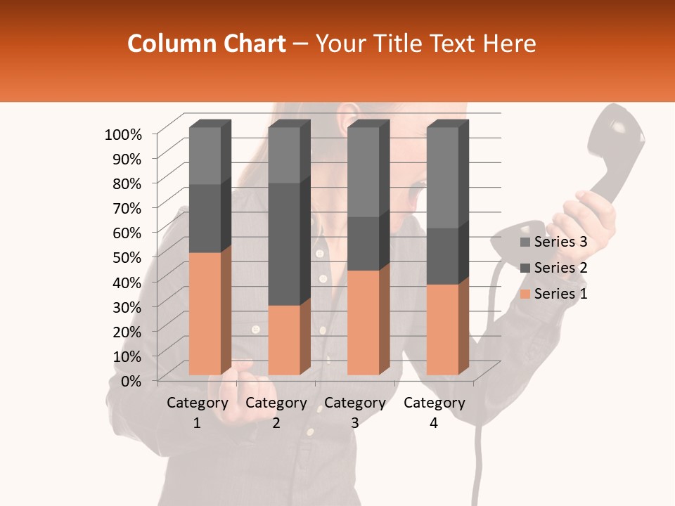 A Woman Holding A Telephone Up To Her Ear PowerPoint Template
