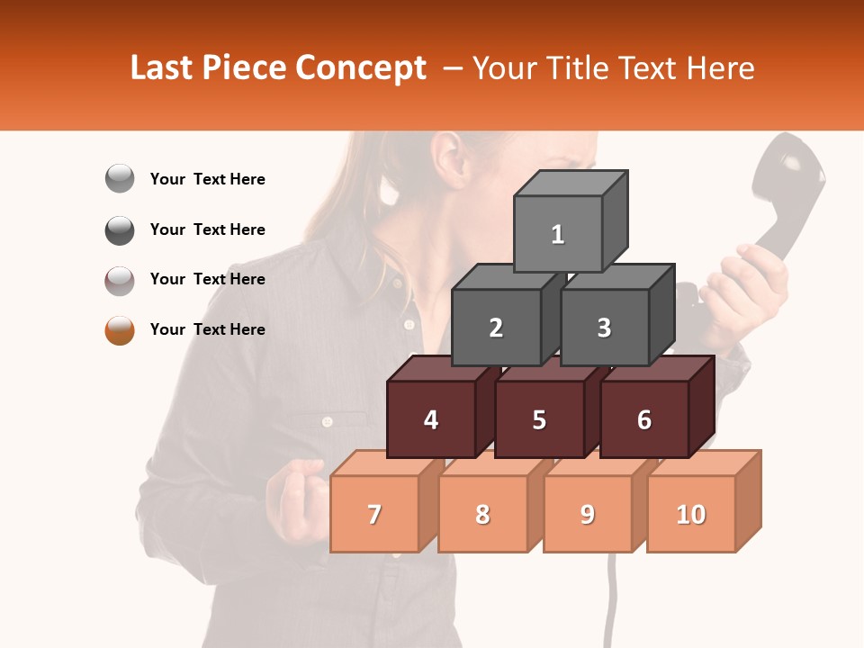 A Woman Holding A Telephone Up To Her Ear PowerPoint Template