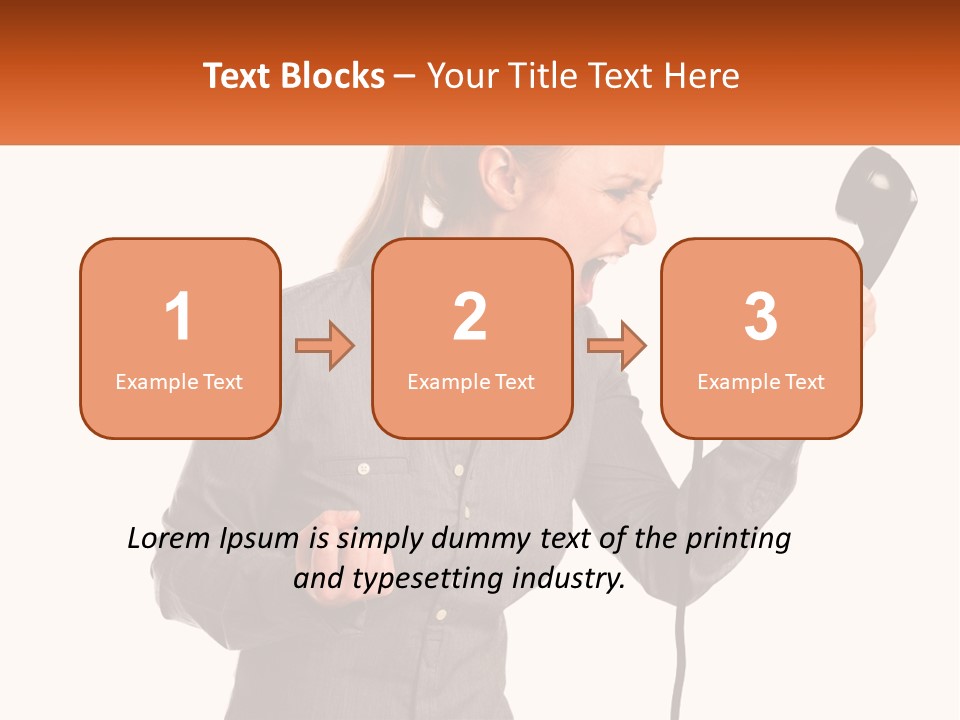 A Woman Holding A Telephone Up To Her Ear PowerPoint Template