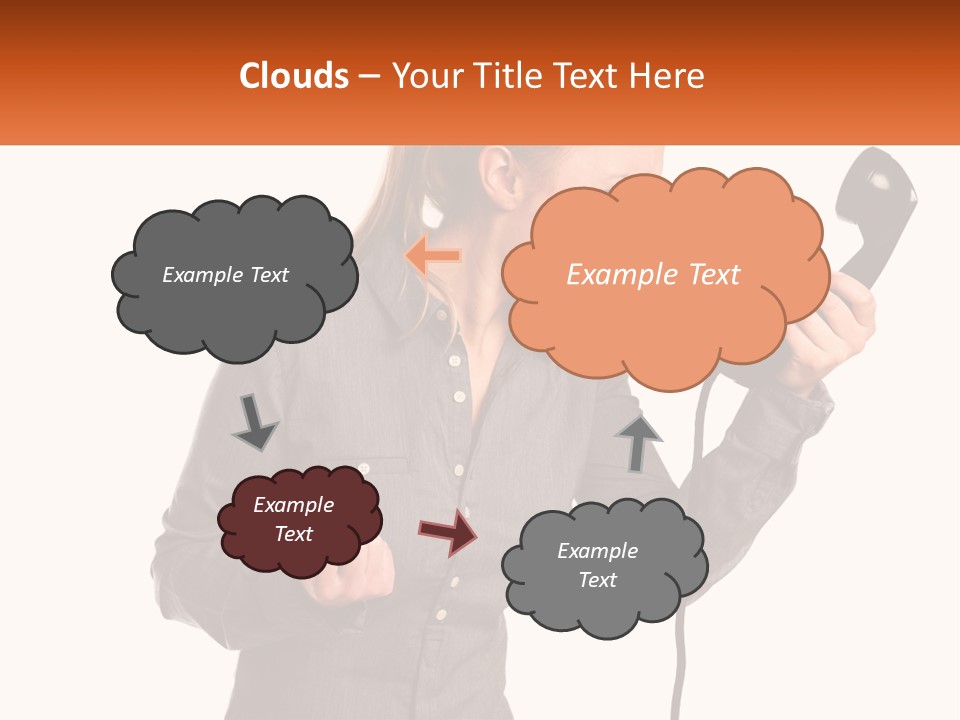 A Woman Holding A Telephone Up To Her Ear PowerPoint Template