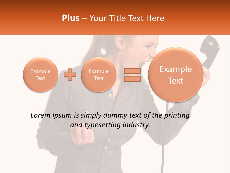 A Woman Holding A Telephone Up To Her Ear PowerPoint Template