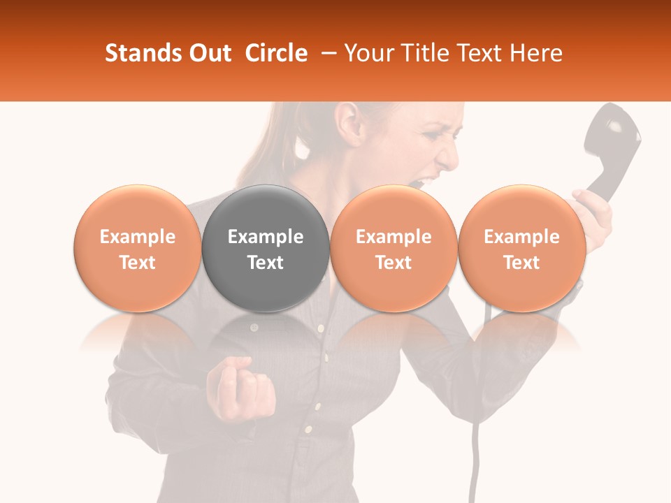 A Woman Holding A Telephone Up To Her Ear PowerPoint Template