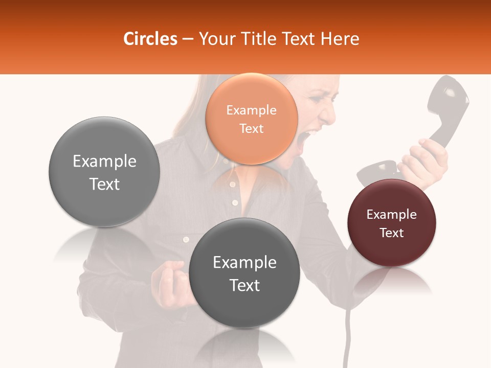 A Woman Holding A Telephone Up To Her Ear PowerPoint Template