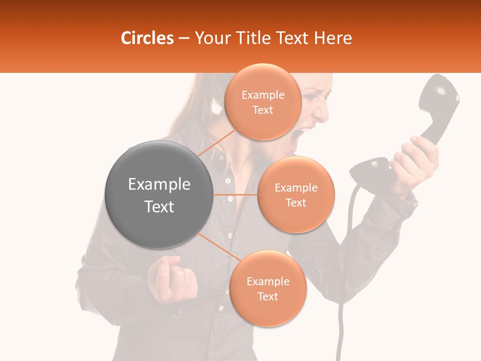 A Woman Holding A Telephone Up To Her Ear PowerPoint Template