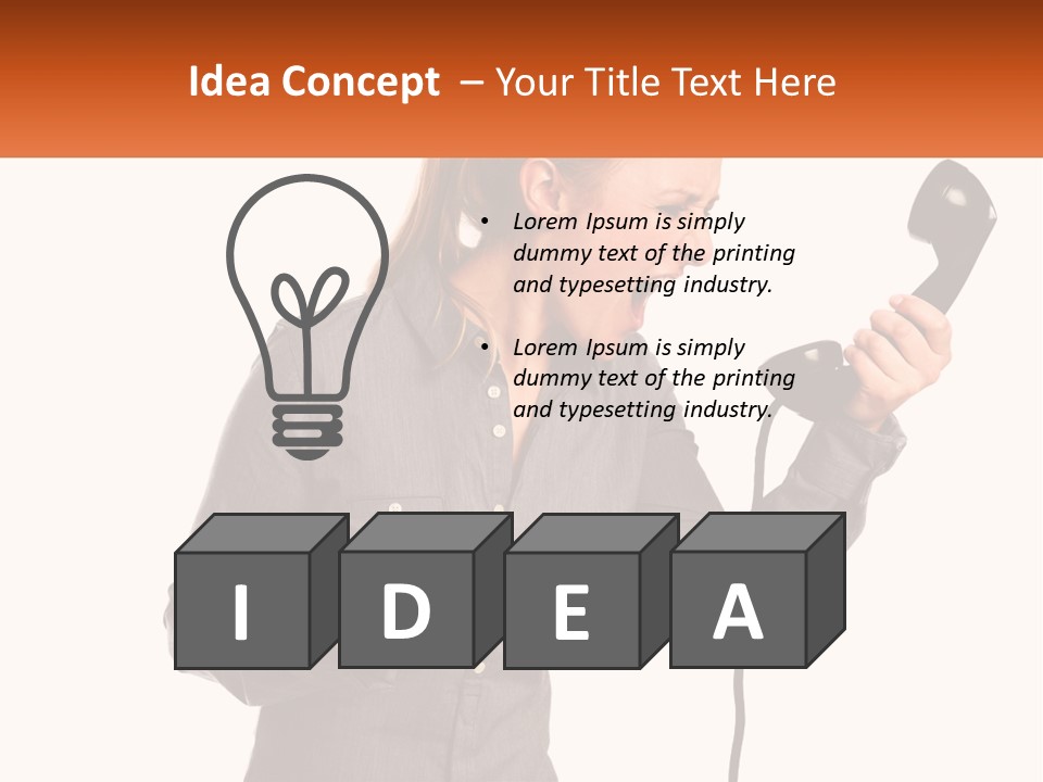 A Woman Holding A Telephone Up To Her Ear PowerPoint Template