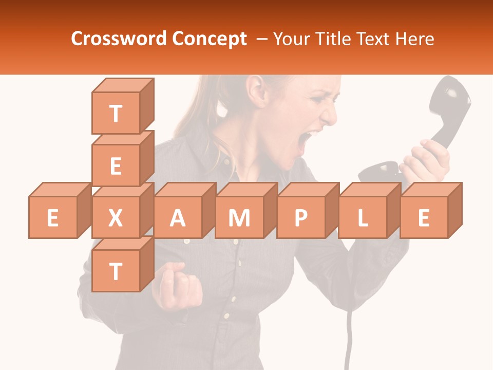 A Woman Holding A Telephone Up To Her Ear PowerPoint Template