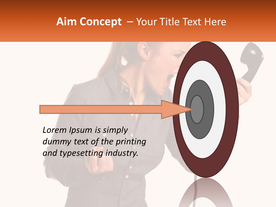 A Woman Holding A Telephone Up To Her Ear PowerPoint Template