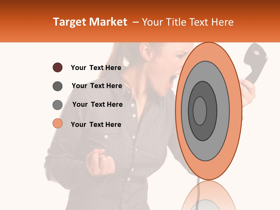 A Woman Holding A Telephone Up To Her Ear PowerPoint Template