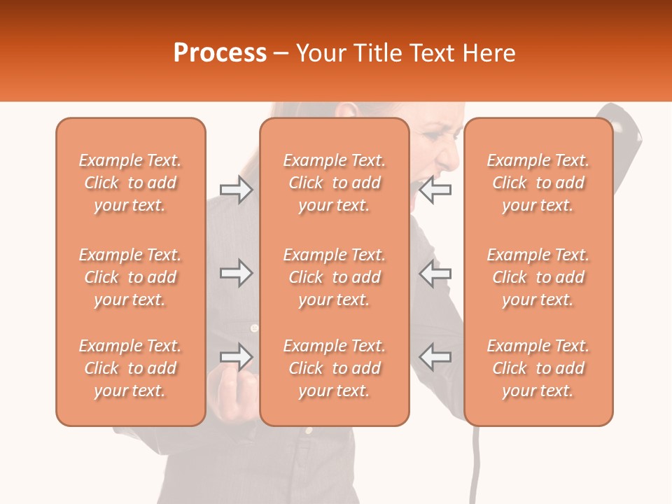 A Woman Holding A Telephone Up To Her Ear PowerPoint Template