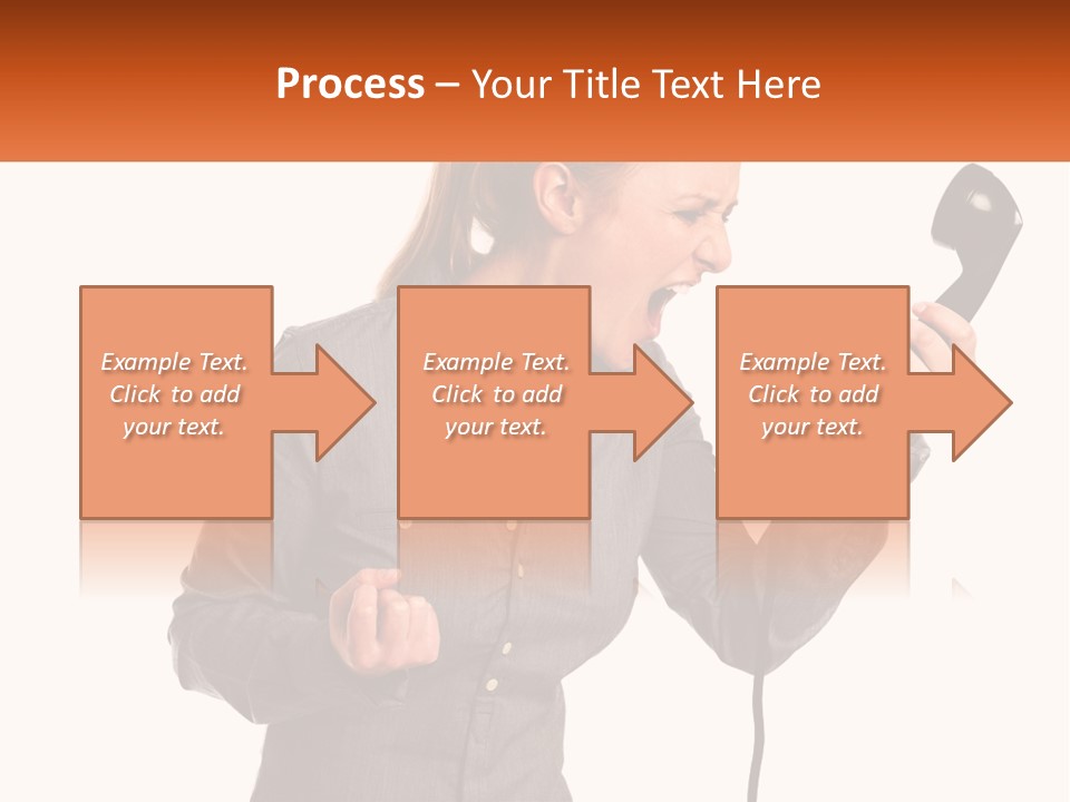 A Woman Holding A Telephone Up To Her Ear PowerPoint Template