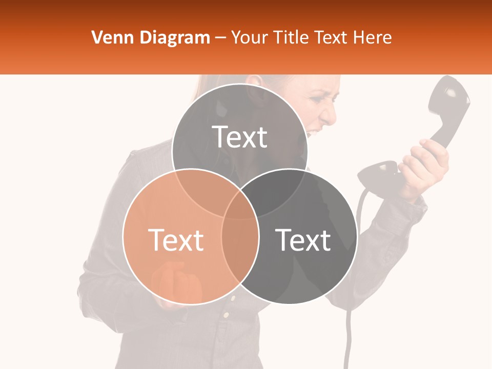 A Woman Holding A Telephone Up To Her Ear PowerPoint Template