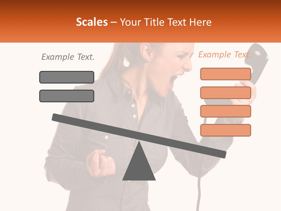 A Woman Holding A Telephone Up To Her Ear PowerPoint Template