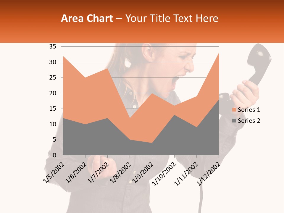 A Woman Holding A Telephone Up To Her Ear PowerPoint Template