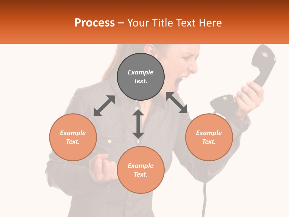 A Woman Holding A Telephone Up To Her Ear PowerPoint Template