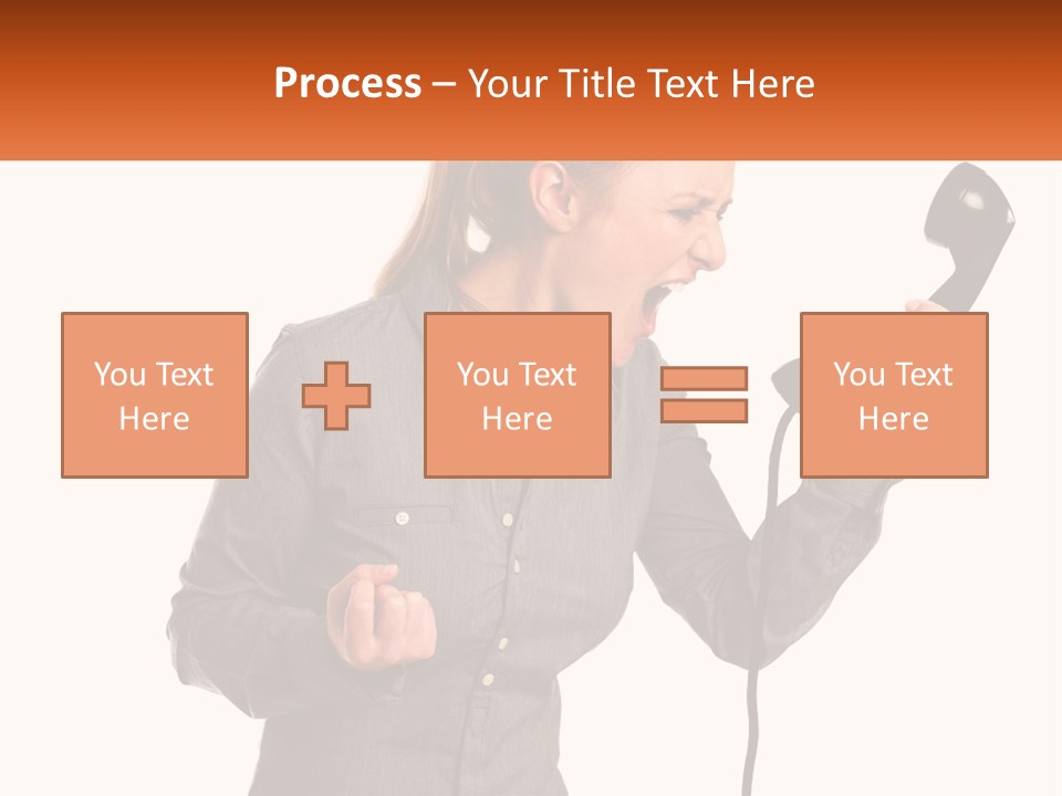 A Woman Holding A Telephone Up To Her Ear PowerPoint Template