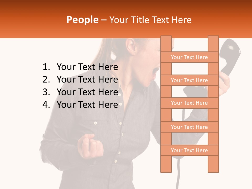 A Woman Holding A Telephone Up To Her Ear PowerPoint Template