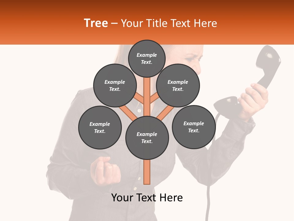 A Woman Holding A Telephone Up To Her Ear PowerPoint Template