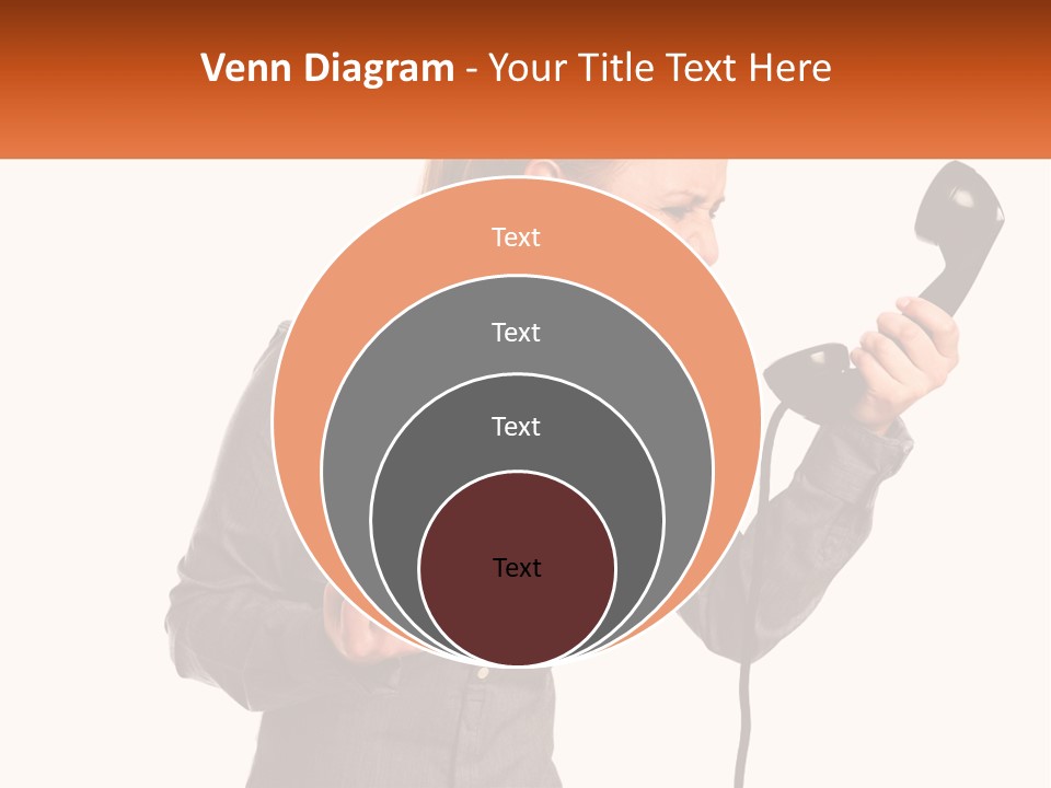 A Woman Holding A Telephone Up To Her Ear PowerPoint Template
