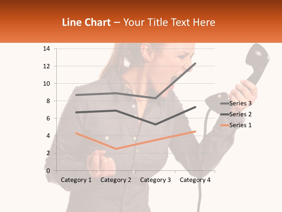A Woman Holding A Telephone Up To Her Ear PowerPoint Template