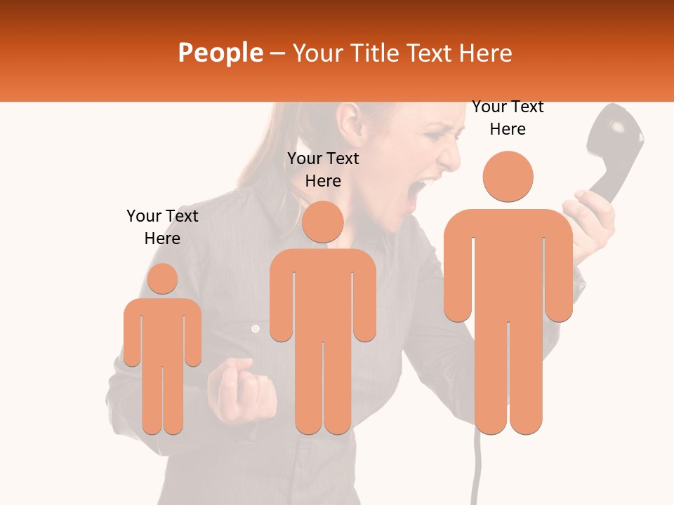 A Woman Holding A Telephone Up To Her Ear PowerPoint Template