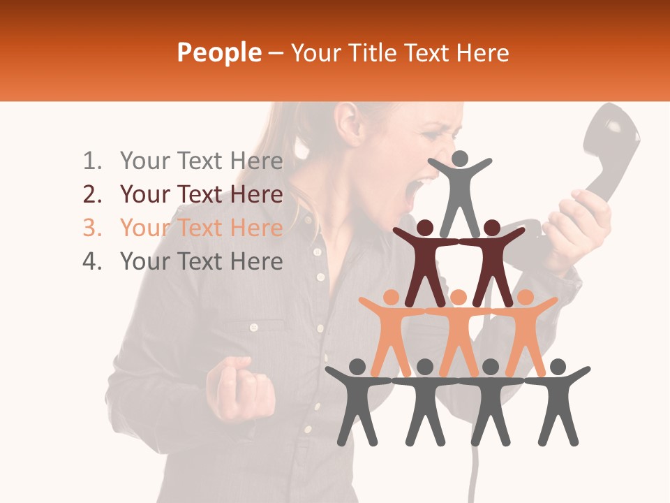 A Woman Holding A Telephone Up To Her Ear PowerPoint Template