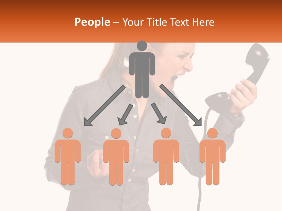 A Woman Holding A Telephone Up To Her Ear PowerPoint Template