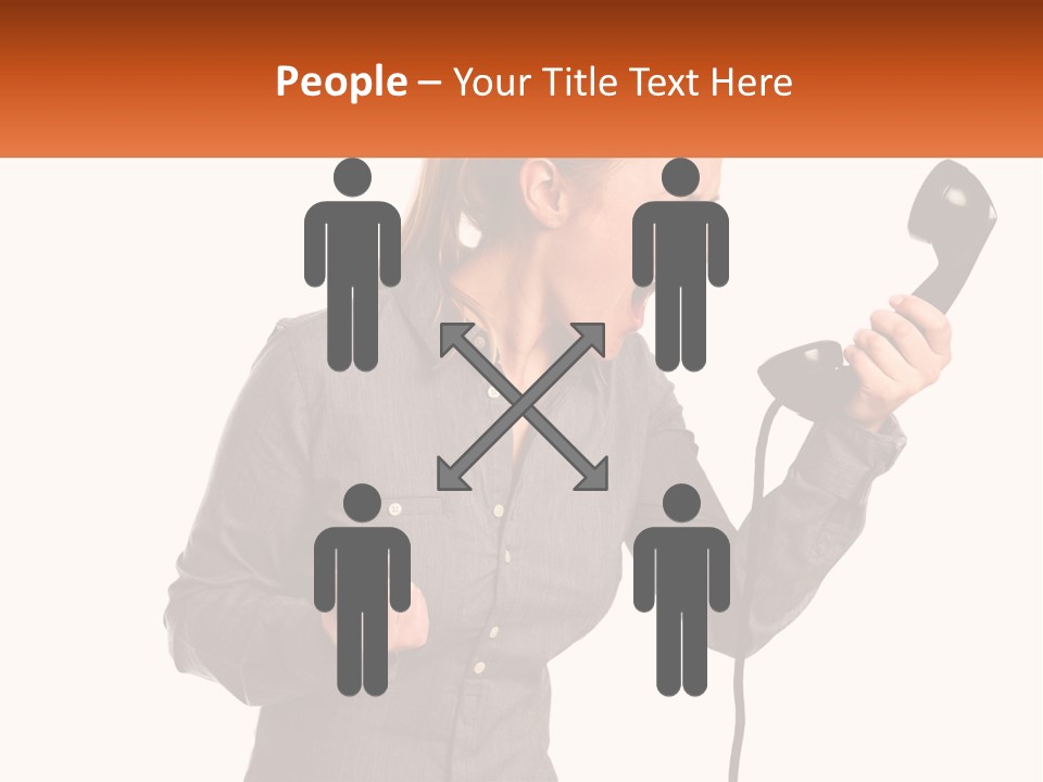 A Woman Holding A Telephone Up To Her Ear PowerPoint Template