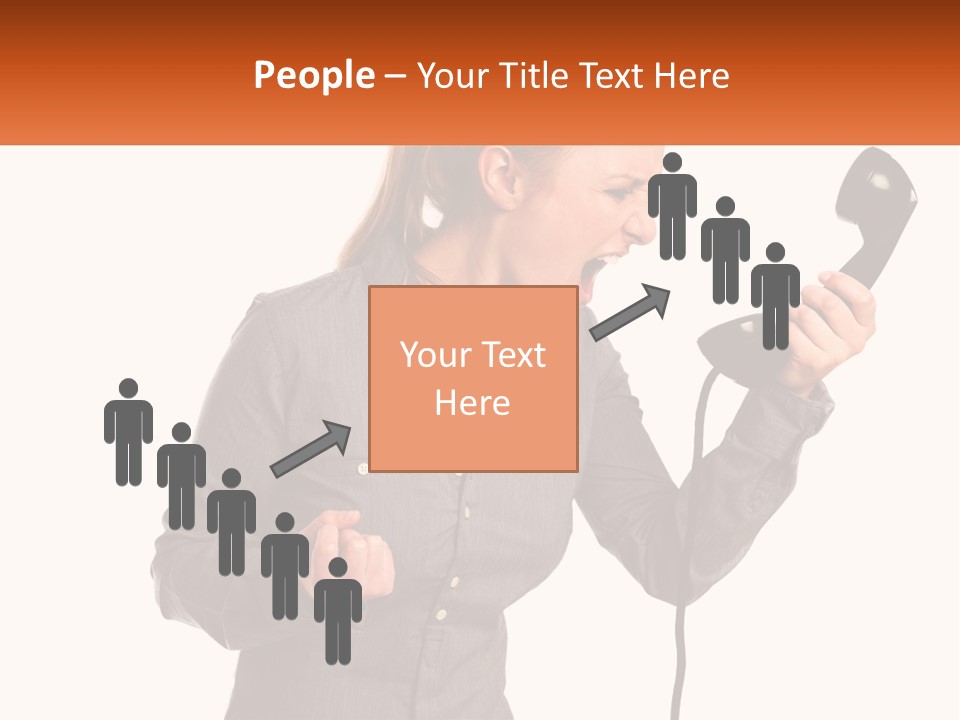 A Woman Holding A Telephone Up To Her Ear PowerPoint Template