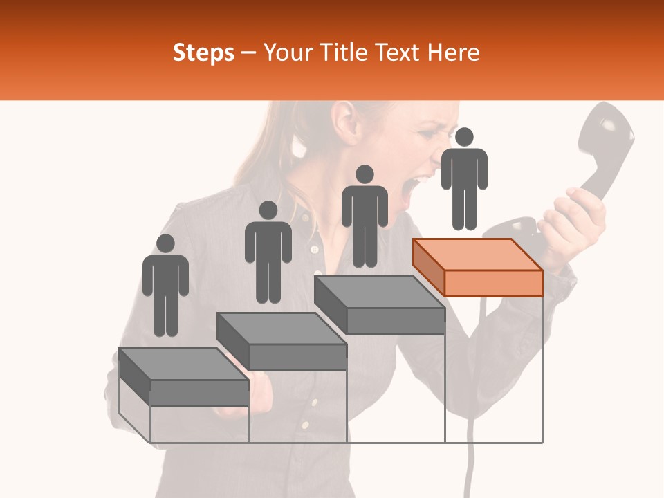 A Woman Holding A Telephone Up To Her Ear PowerPoint Template