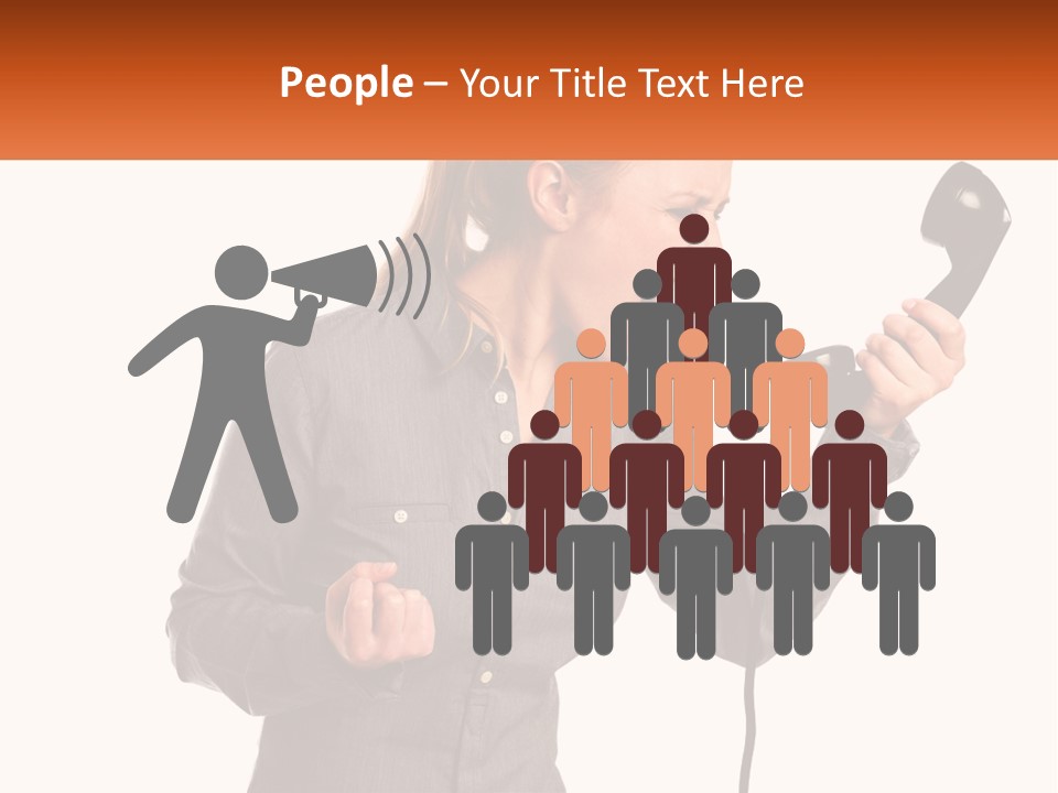 A Woman Holding A Telephone Up To Her Ear PowerPoint Template