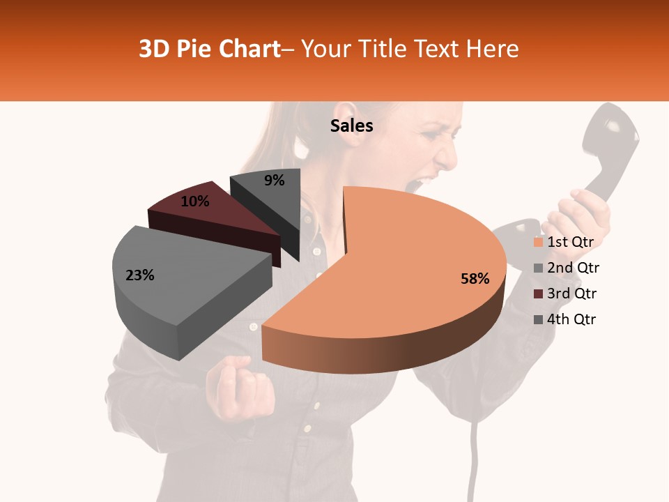A Woman Holding A Telephone Up To Her Ear PowerPoint Template