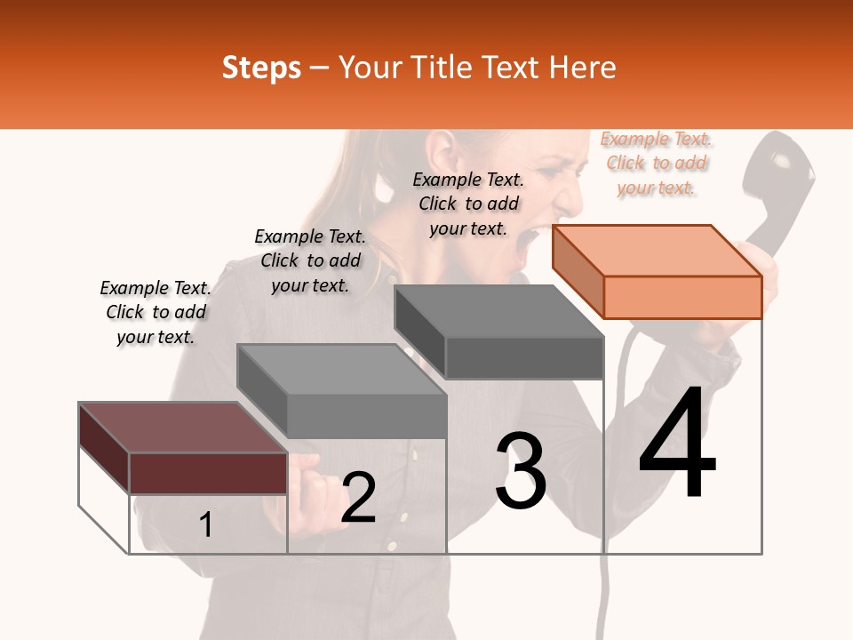 A Woman Holding A Telephone Up To Her Ear PowerPoint Template