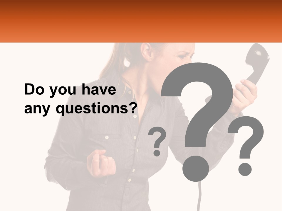 A Woman Holding A Telephone Up To Her Ear PowerPoint Template