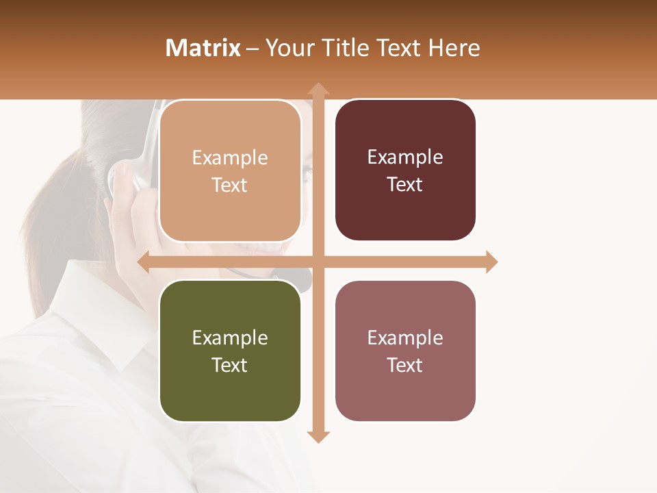 A Woman Wearing A Headset With A Name Tag PowerPoint Template