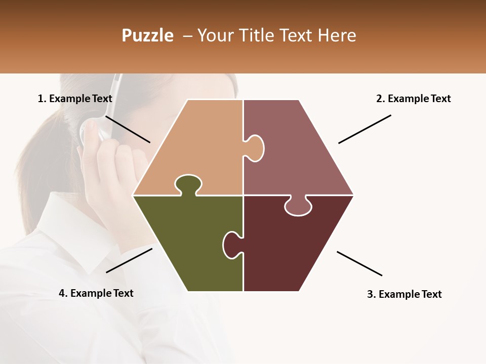 A Woman Wearing A Headset With A Name Tag PowerPoint Template