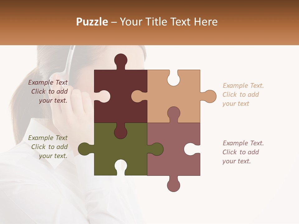 A Woman Wearing A Headset With A Name Tag PowerPoint Template