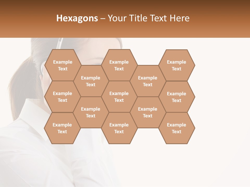 A Woman Wearing A Headset With A Name Tag PowerPoint Template