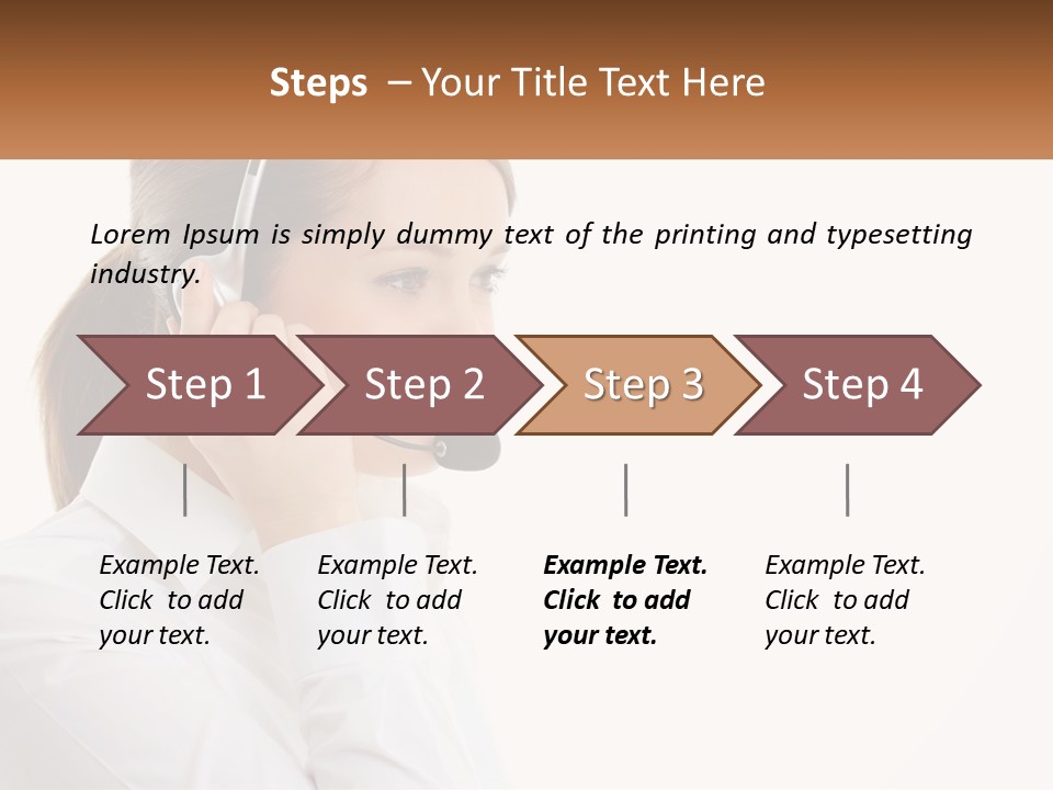 A Woman Wearing A Headset With A Name Tag PowerPoint Template