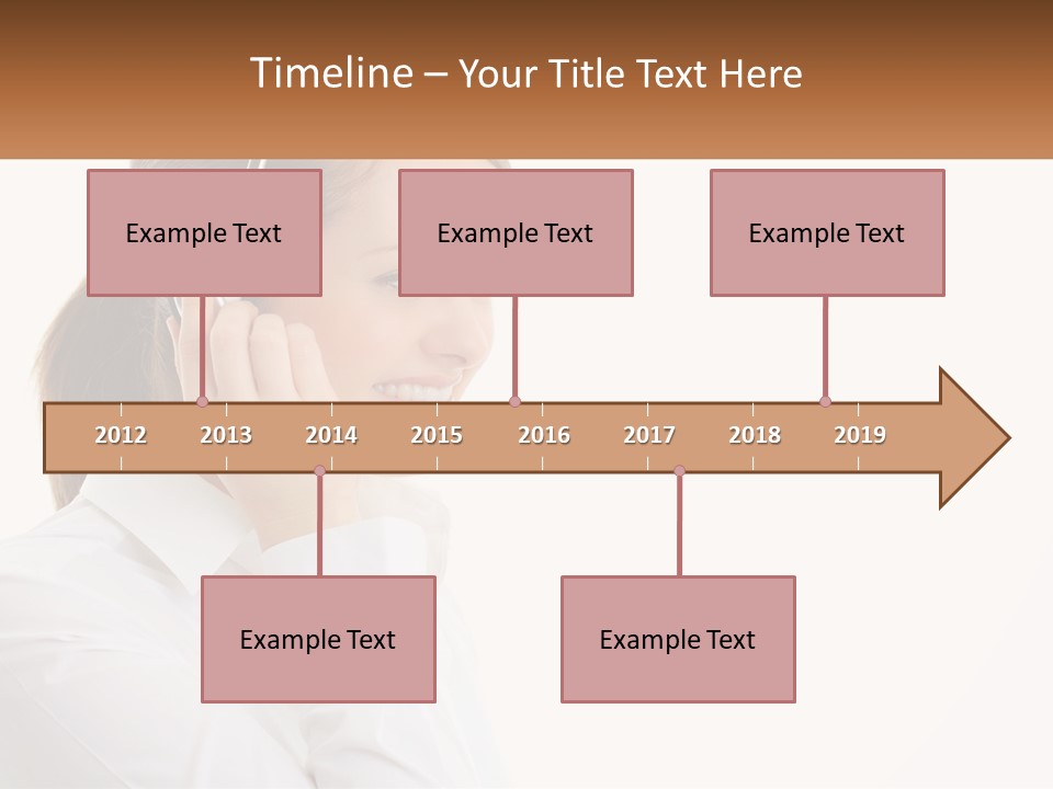 A Woman Wearing A Headset With A Name Tag PowerPoint Template