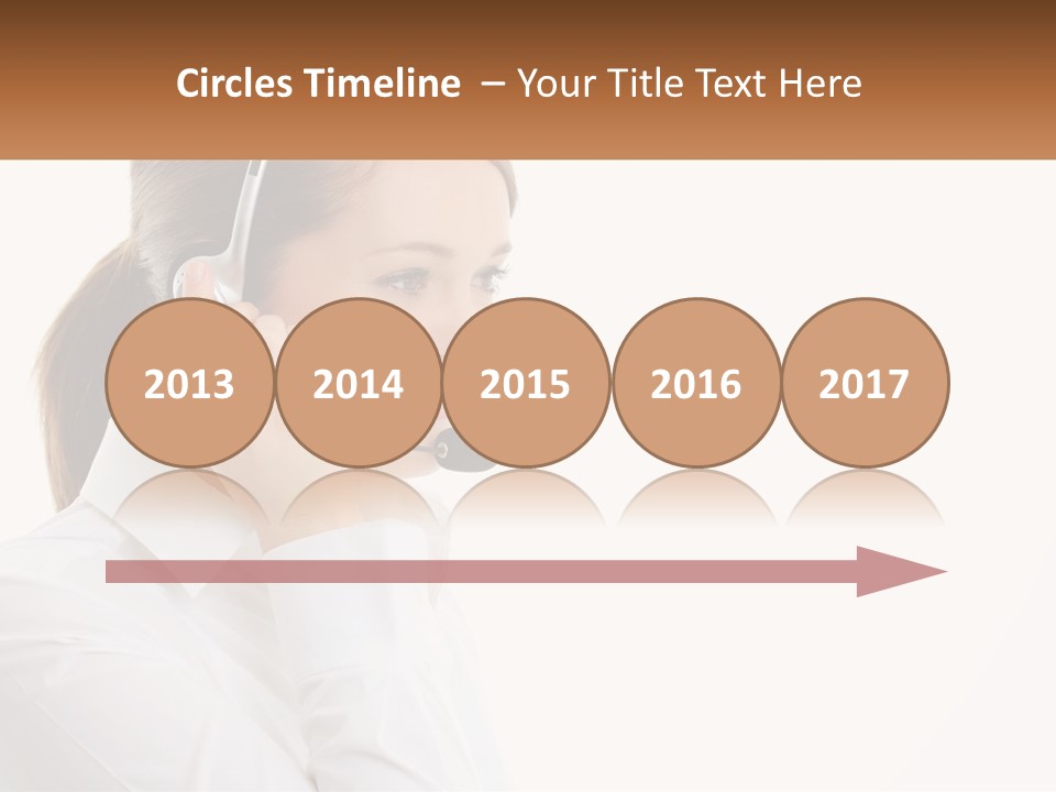 A Woman Wearing A Headset With A Name Tag PowerPoint Template