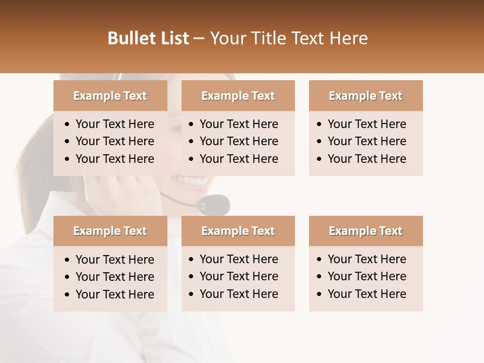 A Woman Wearing A Headset With A Name Tag PowerPoint Template