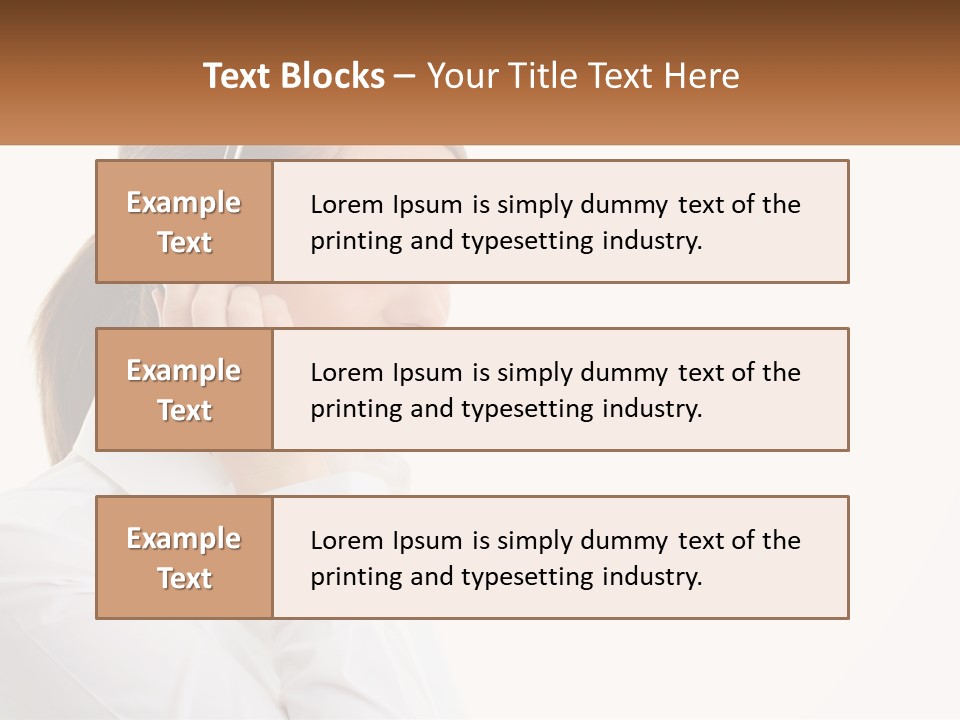 A Woman Wearing A Headset With A Name Tag PowerPoint Template