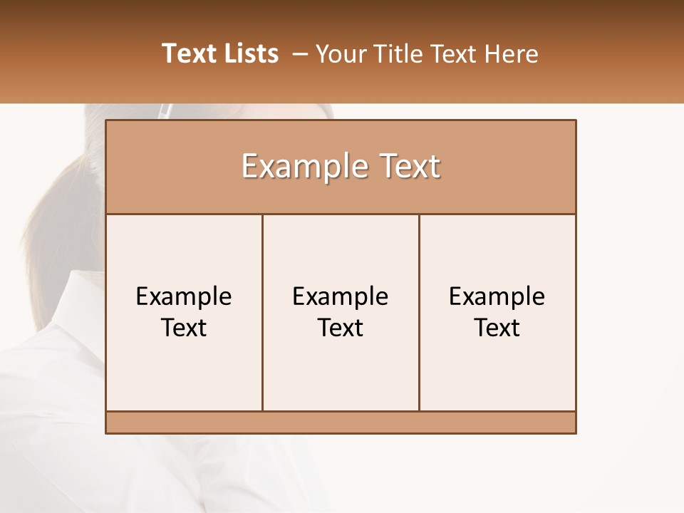 A Woman Wearing A Headset With A Name Tag PowerPoint Template