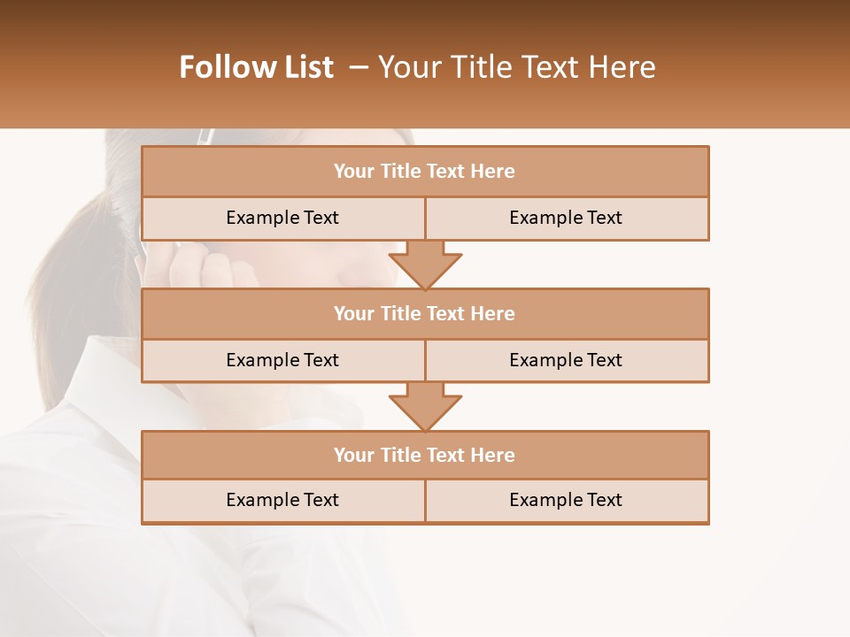 A Woman Wearing A Headset With A Name Tag PowerPoint Template