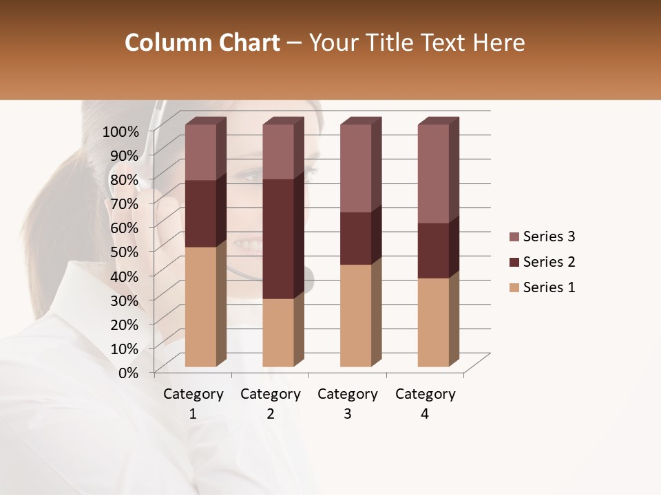 A Woman Wearing A Headset With A Name Tag PowerPoint Template