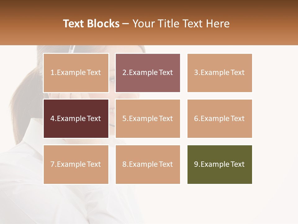 A Woman Wearing A Headset With A Name Tag PowerPoint Template