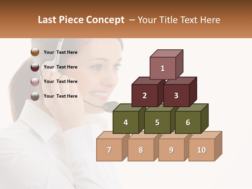 A Woman Wearing A Headset With A Name Tag PowerPoint Template